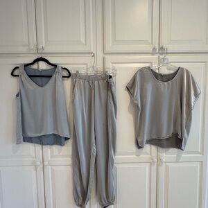 Elegant Gray Women's Pajama Set